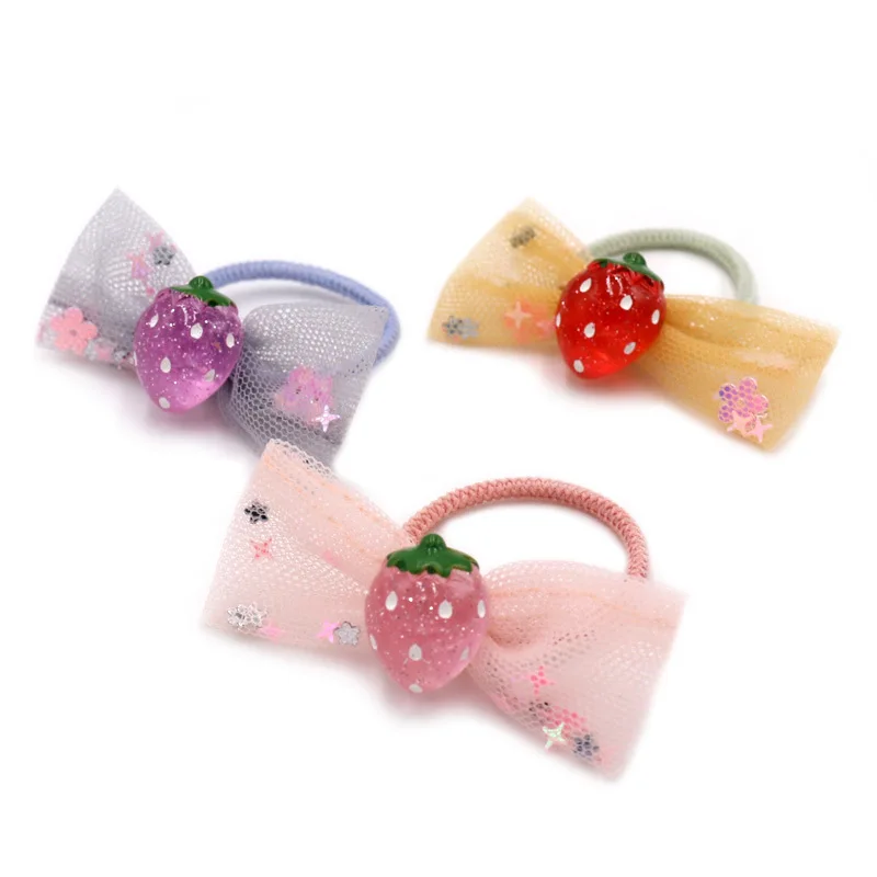 

Children's bow hair band baby elastic rubber band girls mini tie rope cute fashion strawberry hair band hair accessories