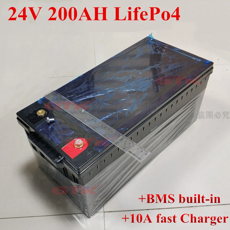 

24V 200AH LifePo4 Lithium Iron Phosphate LFP Battery Pack Long Time Deep Cycles with BMS for Solar Energy System RV EV inverter
