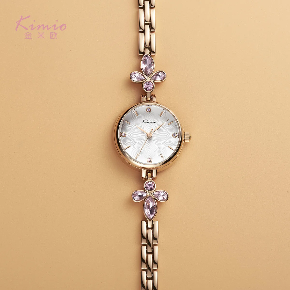 KIMIO Lilac Flower Crystal Watch Bracelet Designer Brand Luxury Women Watches Rose Gold Womans Watch Ladies Female Wristwatch KIMIO Lilac Flower Crystal Watch Bracelet Designer Brand Luxury Women Watches Rose Gold Womans Watch Ladies Female Wristwatch
