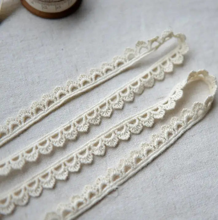 Buy 10 Meters Cotton Lace Trimming Ribbon Beige