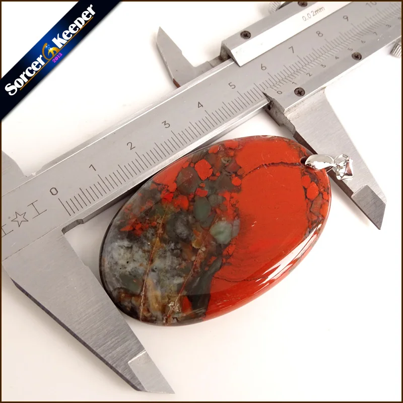

Natural Crystal Stone Red Bloodstone Beads Agates Pendant Jewellery Women Men's Charm Necklace Bijoux with Gift Box WS757