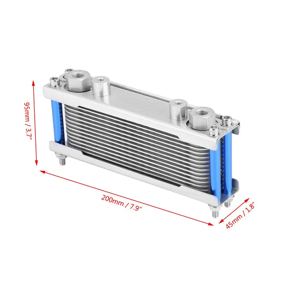 Универсальный обновленный алюминиевый мотоциклетный масляный радиатор охлаждения двигателя для мотоциклов Dirt Bike 50CC-200C горизонтальный двигатель
