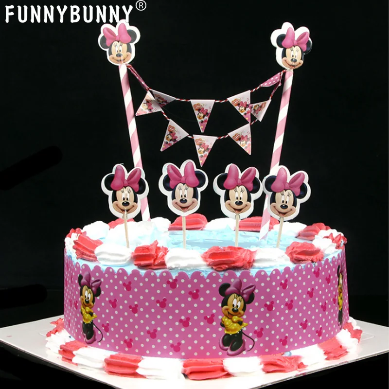 

FUNNYBUNNY Cupcake Topper Bunting Flags Picks Kids Birthday Party Wedding Baby Shower Cake Baking Decoration,cake bunting