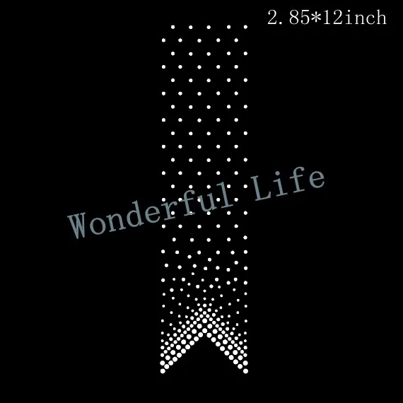 

Free shipping sccatter dot strips for bow hotfix rhinestone Iron On bling transfer design for clothing and dress
