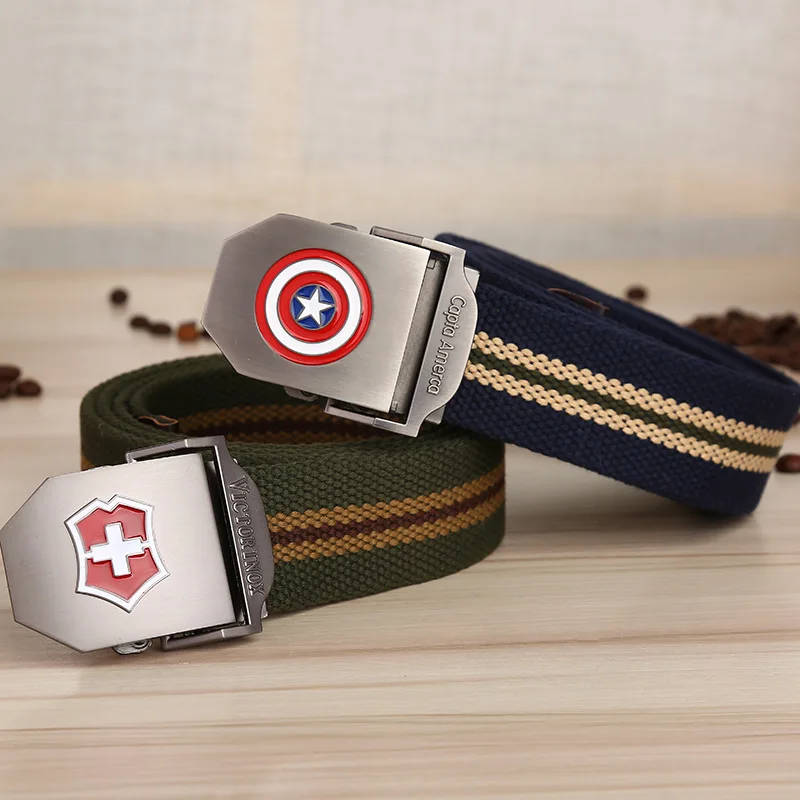 

5% New Striped Men's Canvas Belt Camouflage Soldier Tactical Belts Alloy Belt Buckle Wear-resisting Male Fashion Logo Design