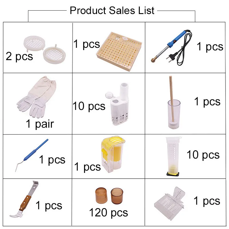 12 видов 150 шт набор инструментов для пчеловодства комбинированные пакеты скребок королевская клетка Защитная крышка электрическое устройство для встраивания проводов