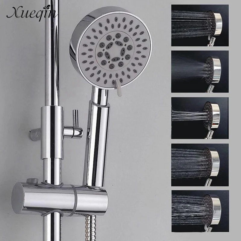 

Xueqin Water Saving 5 Modes Bathroom Shower Head Large Universal Single Head Home Bath Showerhead Shower Spray