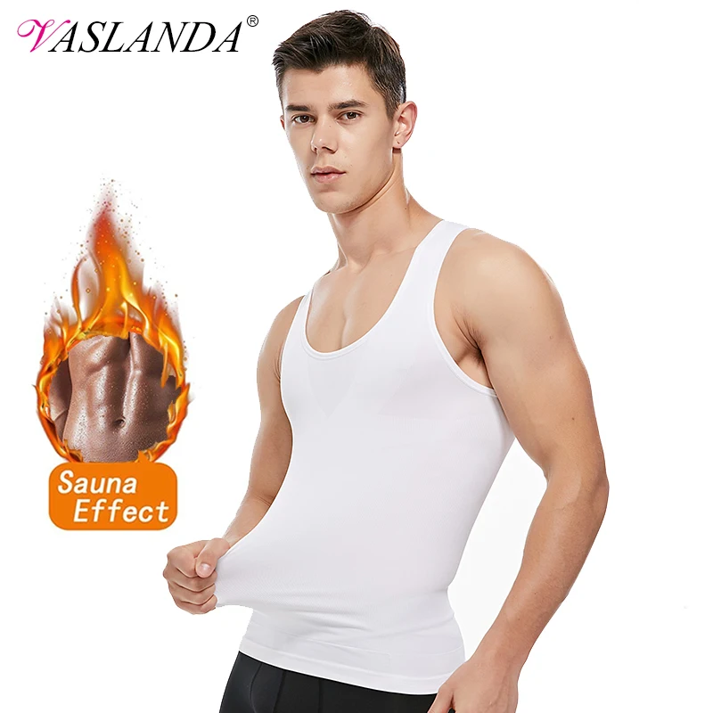 

VASLANDA Men Slimming Vest High Elasticity Body Shaper Abdomen Fat Burning Shaperwear Sauna Sweat Corset waist trainer Underwear