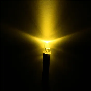 

50pcs/pag 3MM warm white color water clear led light Pre-Wired Resistor Round Top 9-12V DC 20 CM