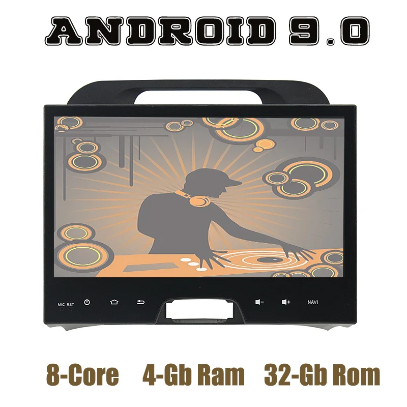 

10.1"IPS for Kia Sportage R 2010-2016 Android 9.0 Car GPS radio Player with PX5 octa core wifi usb 4+64GB Auto Stereo Headunit
