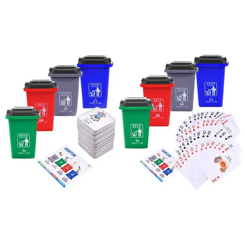  1 Set Garbage Sort Toy Classified Trash Can Montessori Practice Teaching Kids Children Basic Life S - 4000010201328