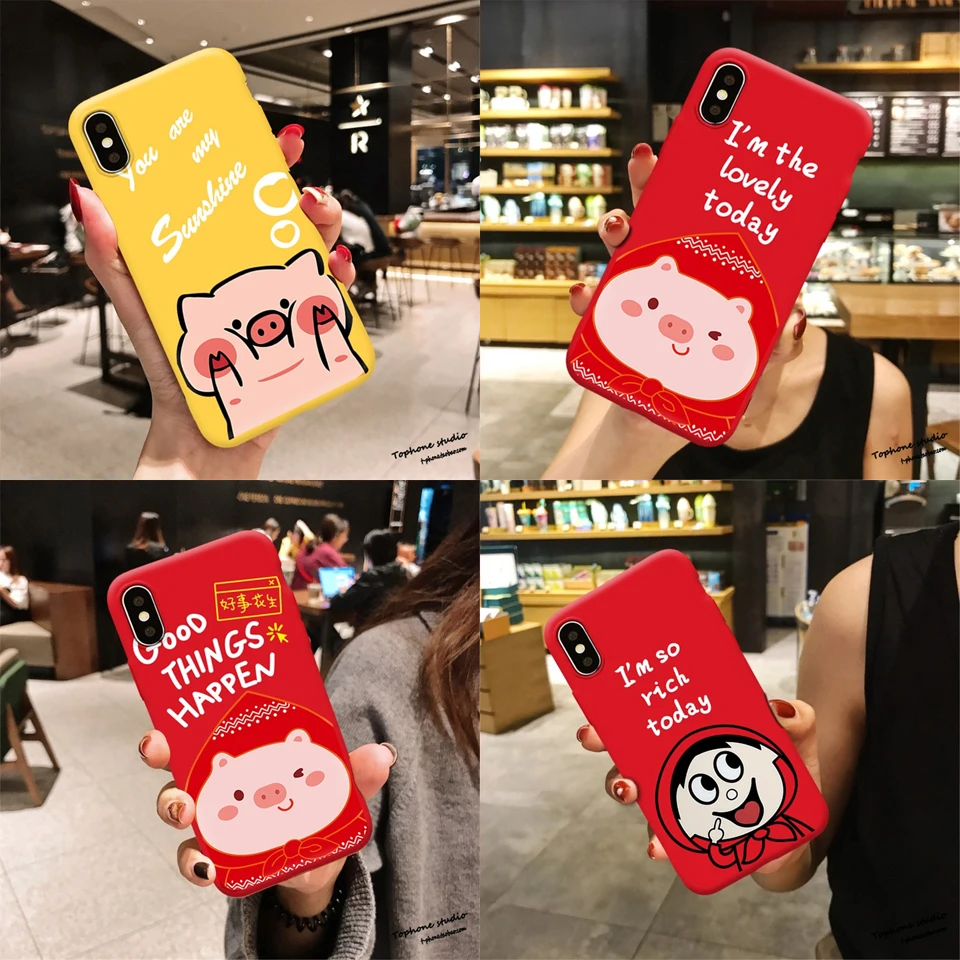 Забавный счастливый мультяшный чехол для iPhone Xs Max Xr X 10 оригинальный дизайн мягкий