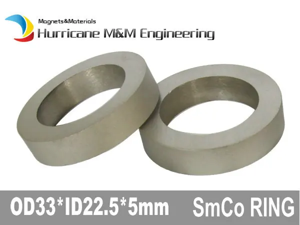 

4pcs SmCo Magnet Ring OD 33x22.5x5 mm 1.3" Round 350degree C High Temperature Permanent Rare Earth Magnets Oilfield Equipment