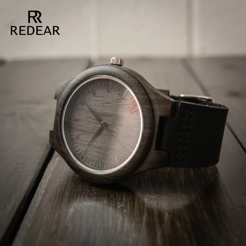 Engraved Wooden Watch for Men Boyfriend Or Groomsmen Gifts Black Sandalwood Customized Wood Watch Birthday Gift for Him 
