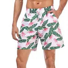 Мужские Пляжные горячие брюки быстросохнущие мужские цветные шорты плавательные пляжные шорты с цветочным рисунком шорты для серфинга плавательные костюмы повседневные шорты