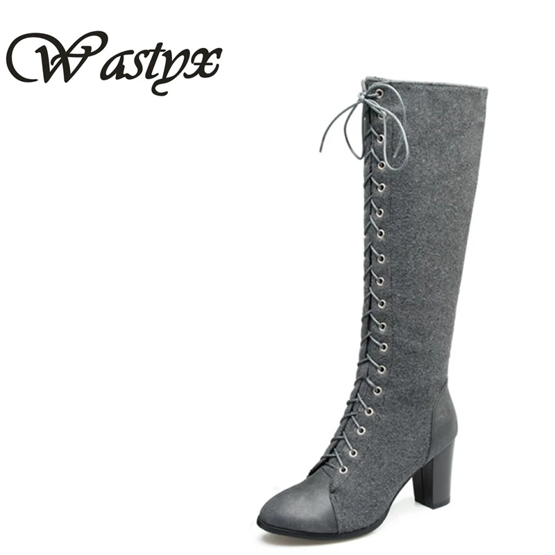 Wastyx Nuevo Diseñador Mujer Square Taco Bajo Talón Hasta La Rodilla Botas de Montar Motocicleta Punk Gothic Lace Up Zapatos Size34 43|boots punk|shoes designerdesigner knee high boots - AliExpress