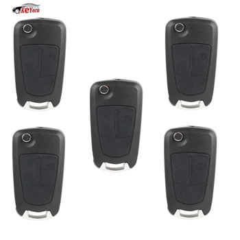 

KEYECU 5 Pcs/lot New Replacement Shell Flip Folding Key Shell Case FOB for Vauxhall Opel Opel Astra Vectra Corsa Signum 2 Button