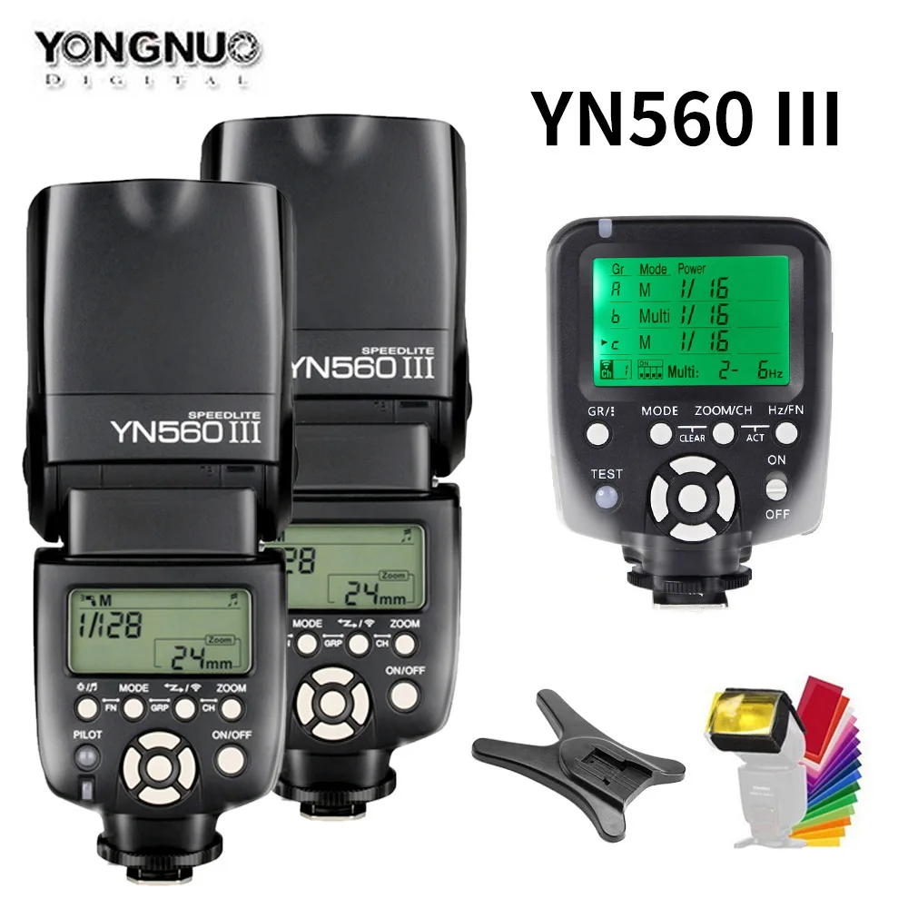 YONGNUO YN560III YN560 III Беспроводная вспышка фотовспышка вспышка для фотосъемки+ YN560TX триггер для Canon Nikon Olympus Panasonic Pentax camera - Цвет: Красный