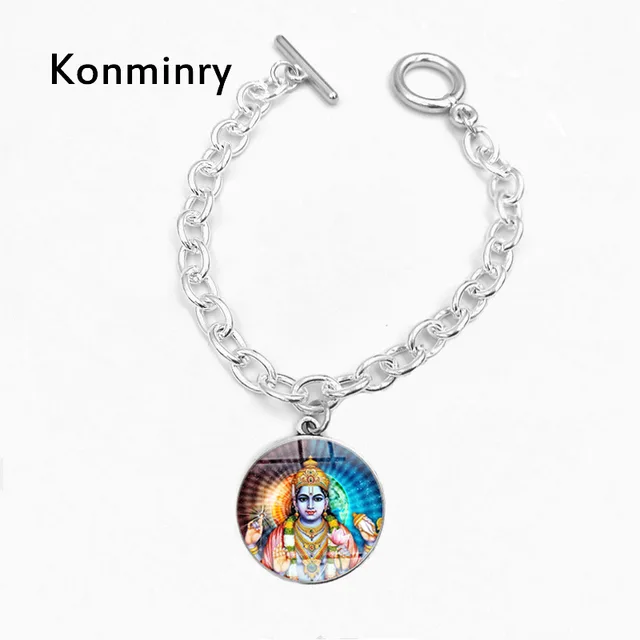Konminry Classic Religious Charms Ganesh/Shiva/Brahma Bracelet For