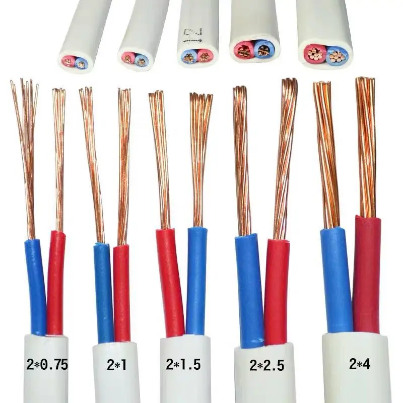 

10 METERS 20AWG 18AWG 16AWG /0.5 0.75 1.0 Monitoring power cord 2 core flat sheathed cable RVVB pure copper wire