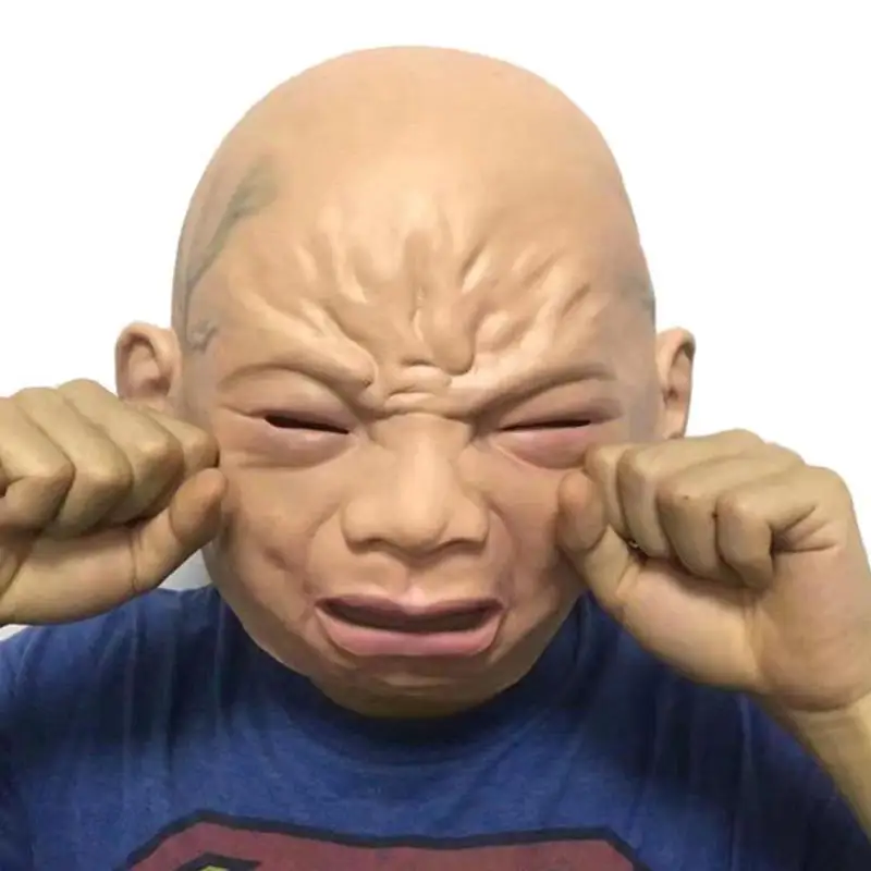 

Halloween Scary Creepy Crying Baby Mask Props Latex Full Head Halloween Horror Masquerade Adult Cosplay Costume Mask Props