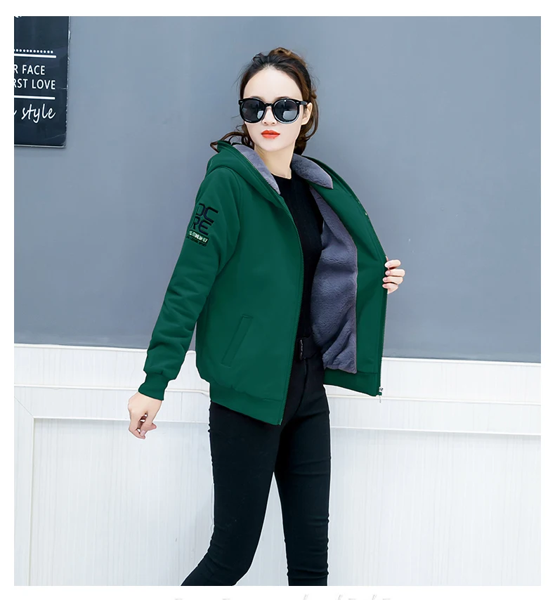 JacKets Women Letter Print Coat Sweatshirt Cotton Long Sleeve Autumn Winter Warm Tops Wool Coat Hoodies Women Short Coat B4191