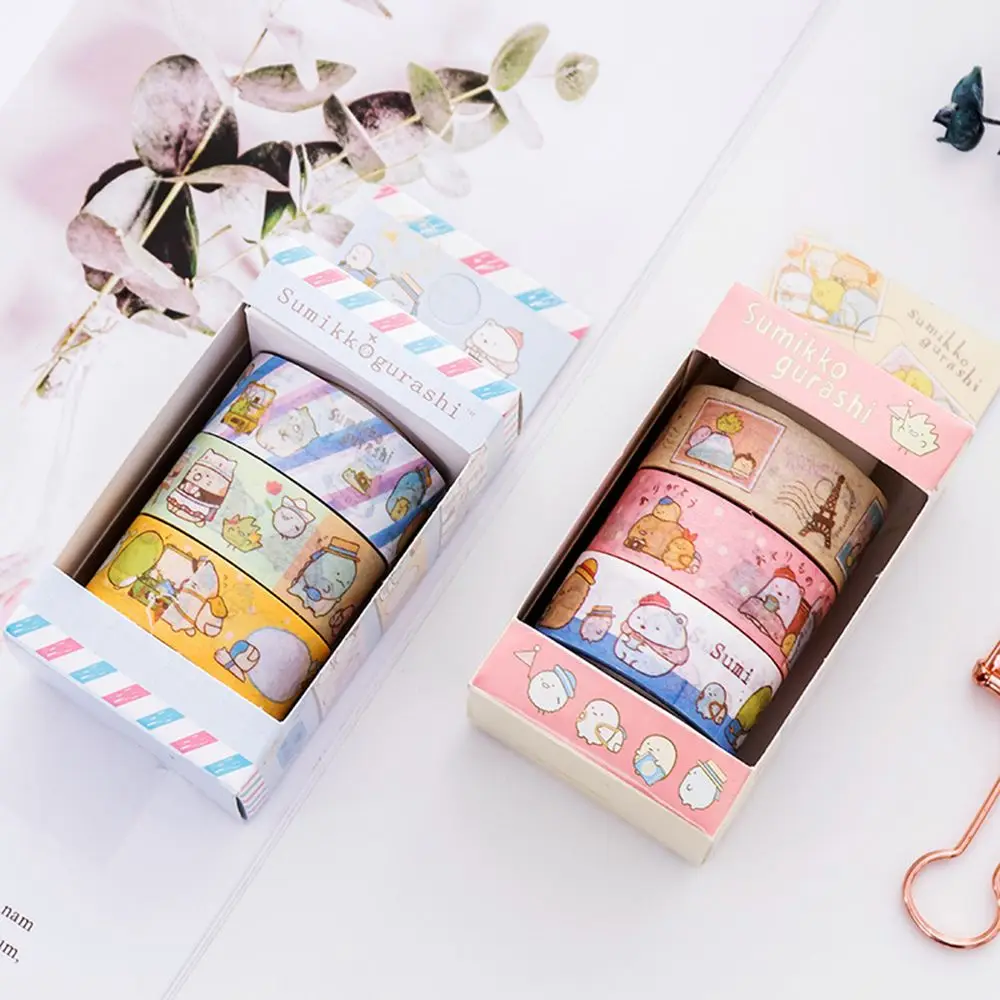 3 шт./компл. мультфильм Sumikko Gurashi изоляционная лента Washi клейкой ленты декоративные Decora Diy Скрапбукинг Стикеры этикетка канцелярские