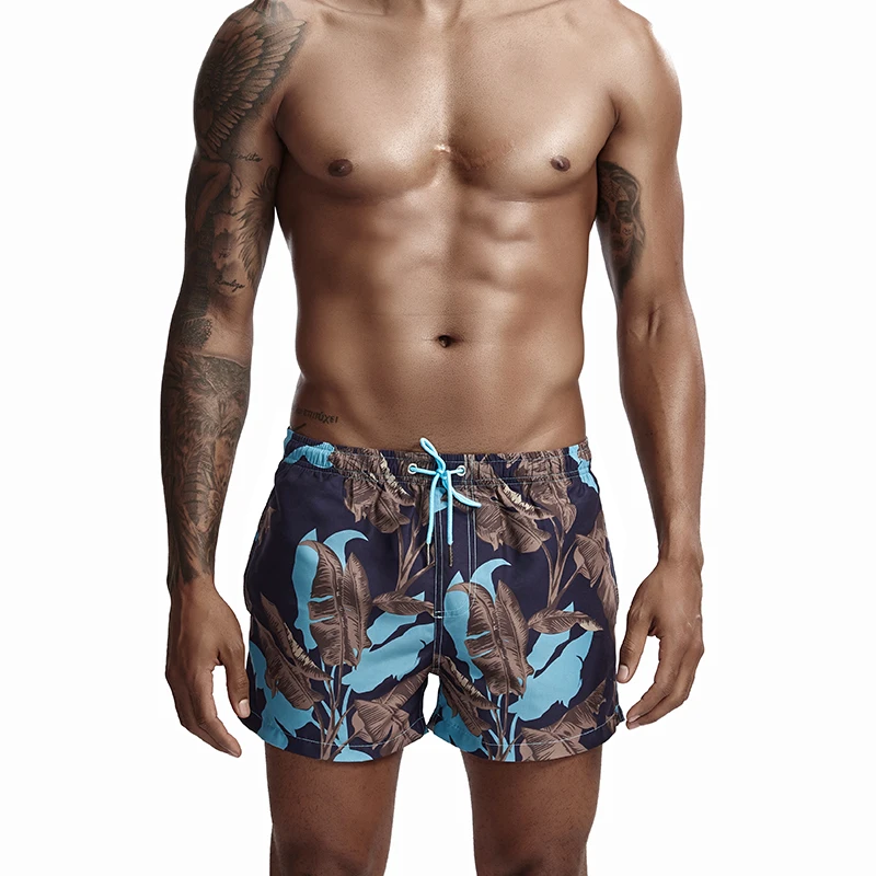 

Newest Men's Leaves Printed Board Shorts Quick Dry Beach Shorts Elastic Waist Swimshorts Men Surfing Swimwear Sunga Masculina XL