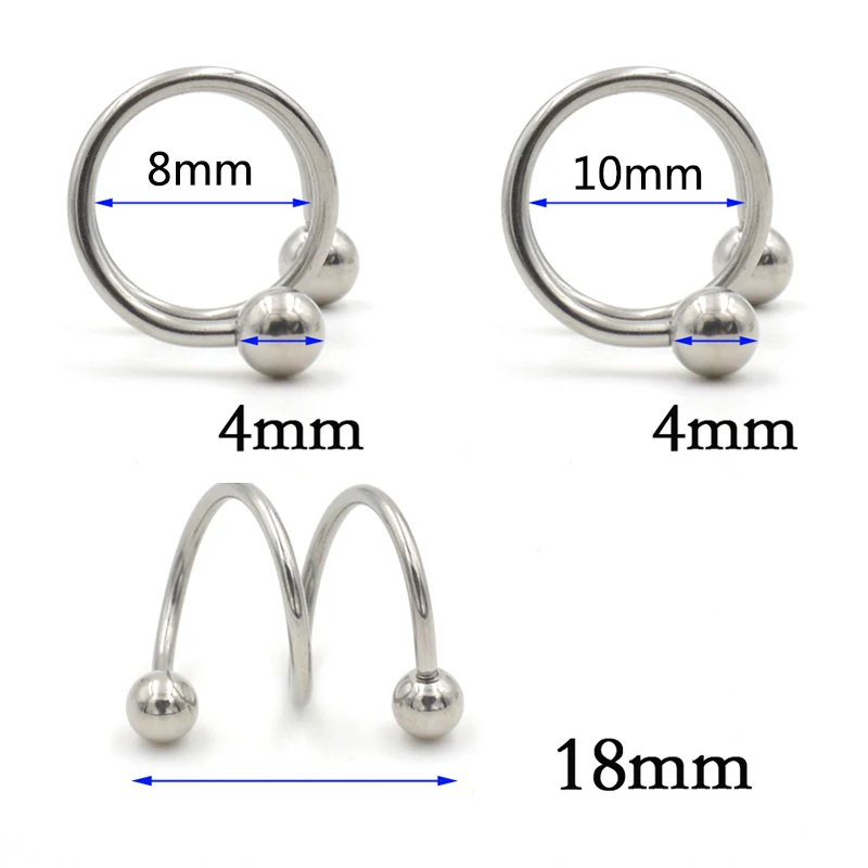 2 шт./лот мяч сталь пирсинг анодированный S двойной спираль Твистер серьги-штанги ушной хрящ Хеликс губы кольца ухо манжеты цепи пирсинг