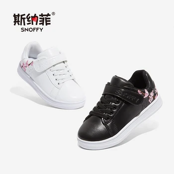 

Snoffy Kids Shoes for Girl Spring Autumn Children Boys Sport Shoes Embroidery White Black Casual Shoes Solid Girls Sneaker TX436