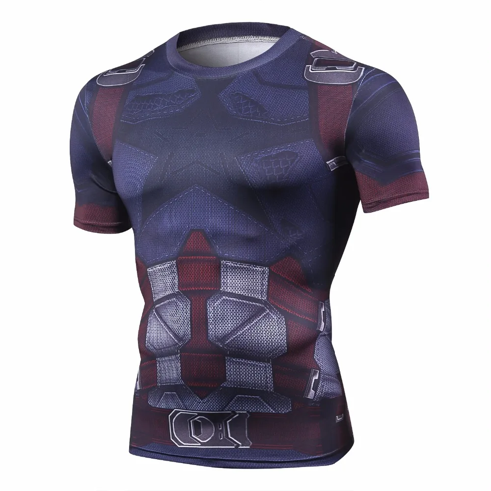 

Avengers 3 Captain America 3D Printed T shirts Men Compression Shirt 2018 Cosplay Short Sleeve Tops For Male Fit Cloth
