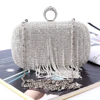 

81-29 New Fashion Crossbody Dinner Bag Female Shoulder Bag diamond Pure Handbag Diamond Evening Bag