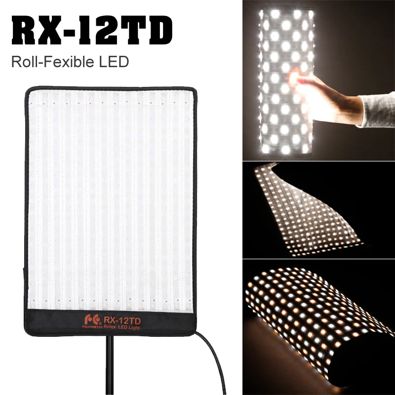 

Falcon Eyes 50W Photo Light Waterproof Portable LED Photo Light 280pcs Flexible LED Photo Panel Light Mat Lamp RX-12TD