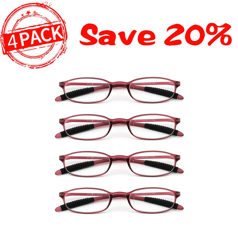 Дизайнерские очки для чтения, Анти-усталость, дальнозоркие очки, унисекс, ультралегкие, для мужчин и женщин, TR90+ 1,5+ 2,0+ 2,5+ 3,0 W-DAGA - Цвет оправы: 4C2 PINK