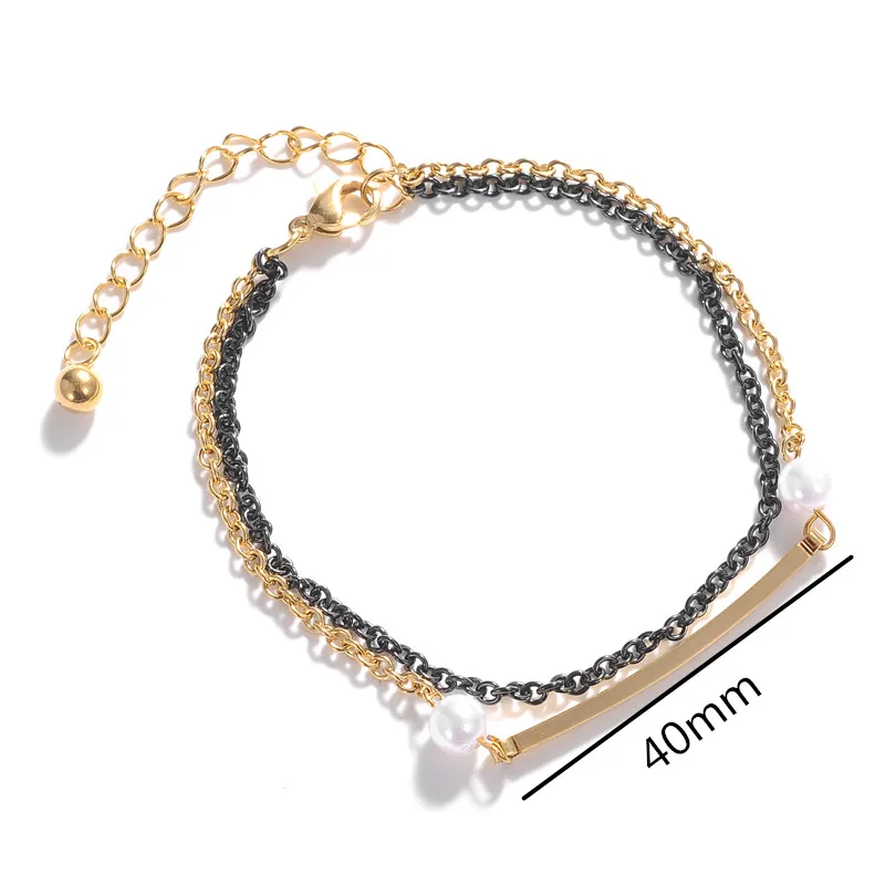 2017 New Fashion Double layer bracelet, pearl accessories, fashionable