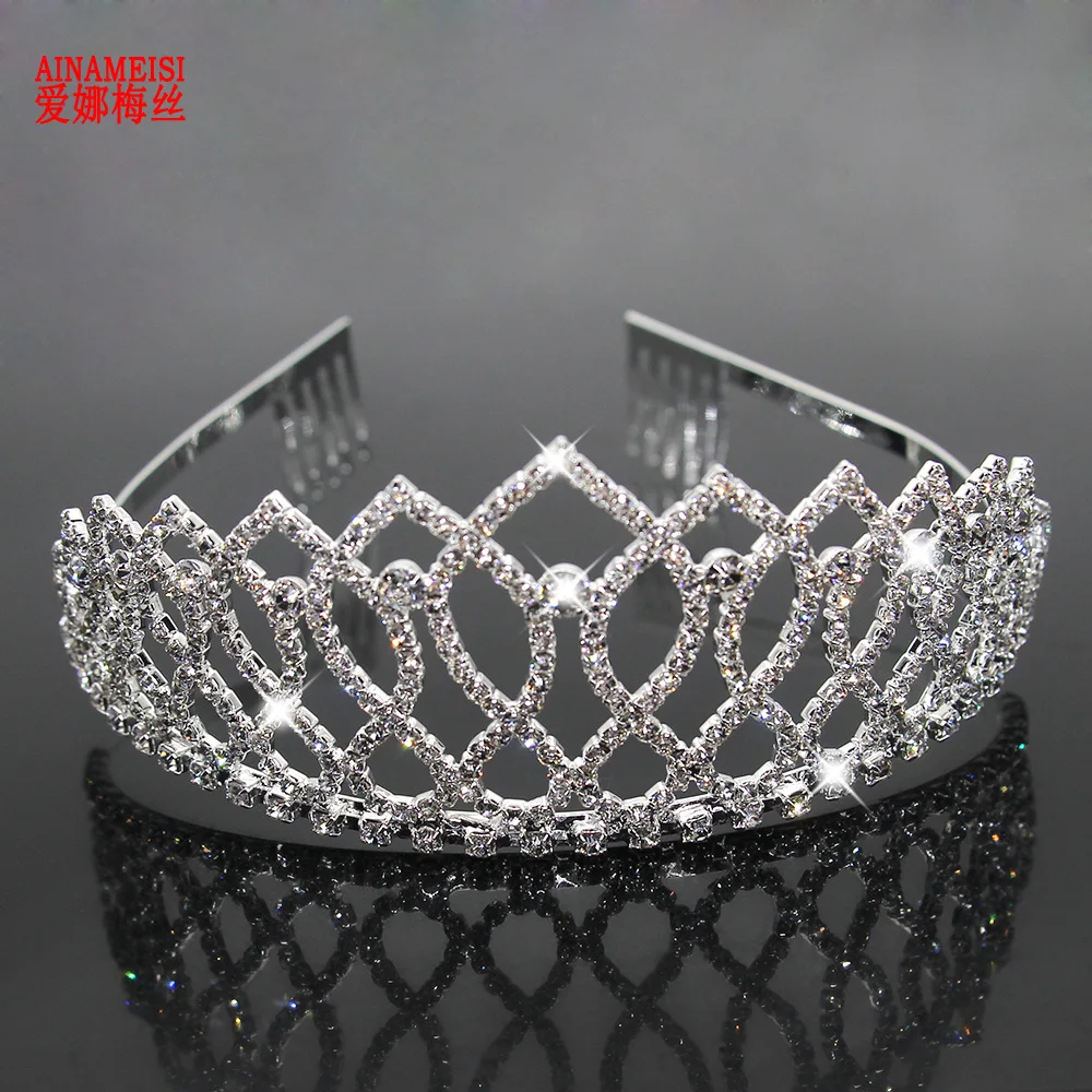 

AINAMEISI Fashion New Tiaras And Crowns Wedding Hair Accessories Princess Bride Crown Silver Rhinestones Tiara Hair Jewelry Gift