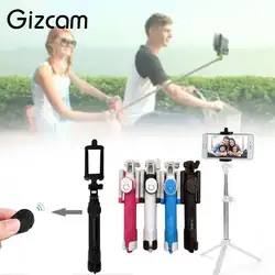 Gizcam палка для селфи Bluetooth Remote Управление затвора монопод для IOS Android Камера штатив стенд держатель