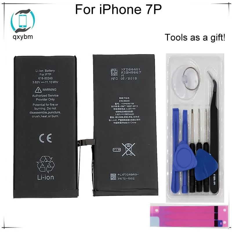 

Battery for iPhone 7 Plus 2900 mAh Replacement with Full Set of Repair Tools Kit Adhesive Strips and Instructions IP 7p 7 P
