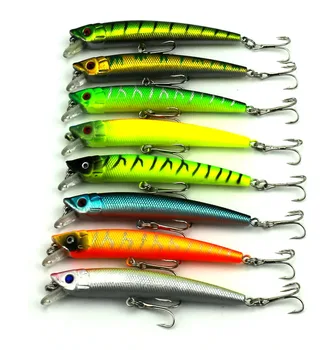 

Minnow Lure 8Pcs 9.5cm 7.85g Fishing Lure Hard plastic Fishing Swim Colorful lifelike Bait Artificial TackleBait Hooks 3D Eyes