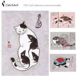 Японский самурайский cat тату Кот-Плакаты cudi плакат/Винтаж Home Decor самоклеющиеся наклейки Съемный Плакаты