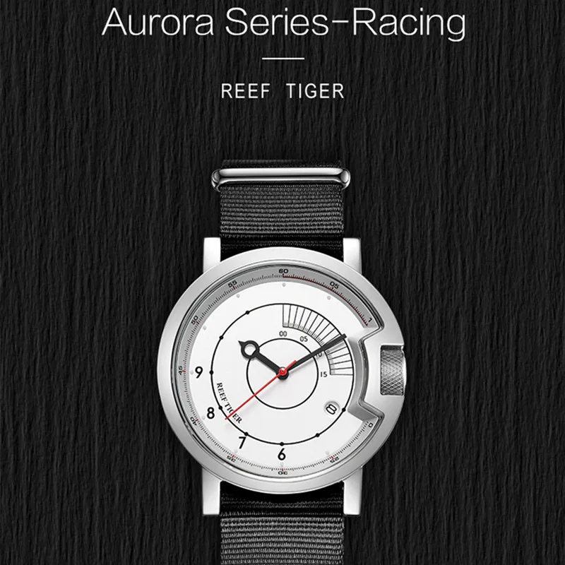

Top Brand Reef Tiger Watetproof Wristwatch Business Mechanical Nylon Watch Men Casual Fashion Luxury Mens Watches reloj hombre