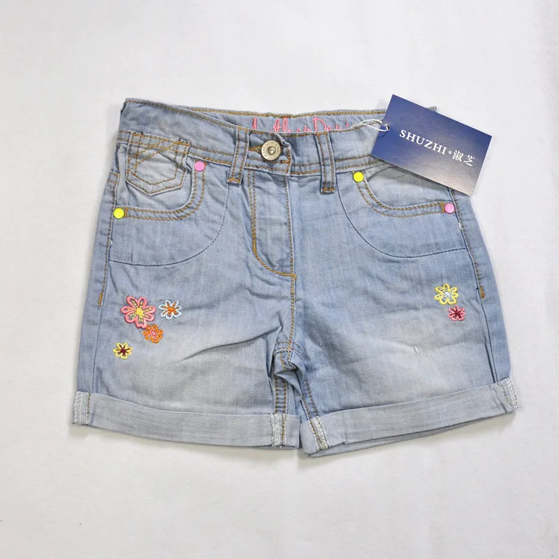 

SHUZHI summer style fashion Grils Denim shorts Baby flower demin shorts for kids girls children shorts kids jeans 2-10Y
