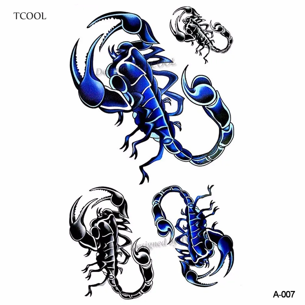

HXMAN Scorpion Animal Temporary Fake Tattoo Body Art Sticker Waterproof Hand Tattoo for Men Hot Design 9.8X6cm A-007