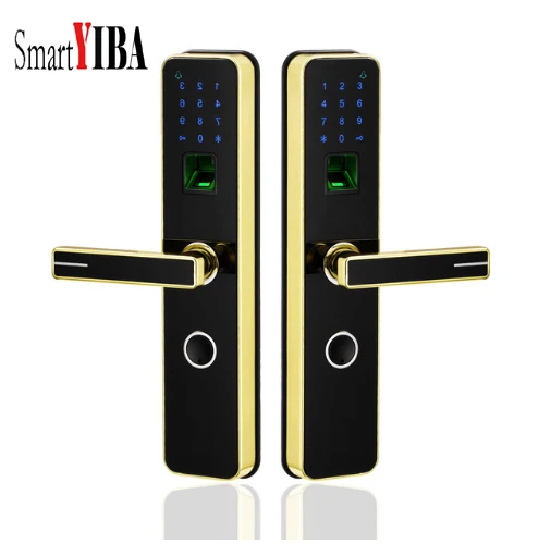 

SmartYIBA Home Anti-Theft Smart Biometric Fingerprint Door Lock Digital Keyless Lock Unlock By Fingerprint+Password+IC Card+Key
