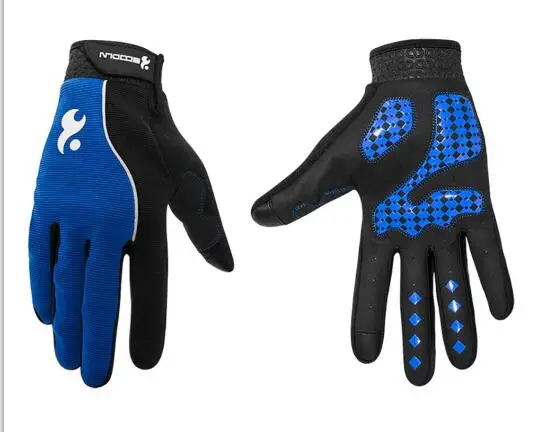 Новинка, длинные перчатки для велоспорта, Зимние перчатки для горного велосипеда, зимние перчатки с сенсорным экраном и черепом, велосипедные перчатки для женщин и мужчин, теплые противоударные Нескользящие - Цвет: Синий