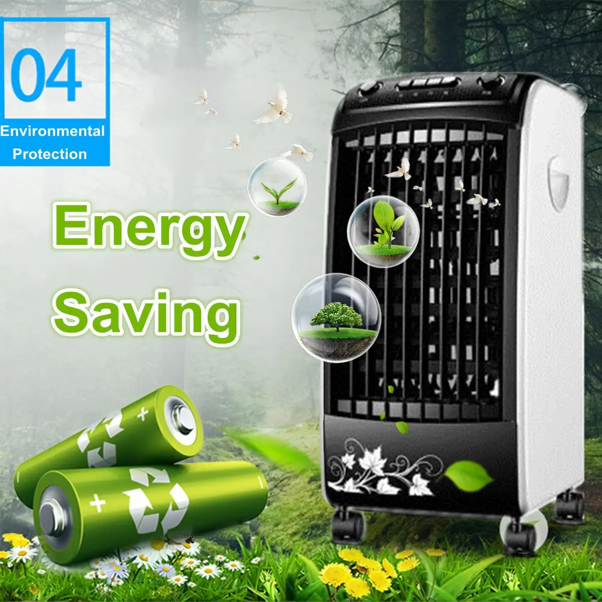 Warmtoo 220V Воздушный кондиционер Портативный Вентилятор увлажнителя домашний электрический кулер вентилятор кондиционирования воздуха 5 льда с украшением в виде кристаллов
