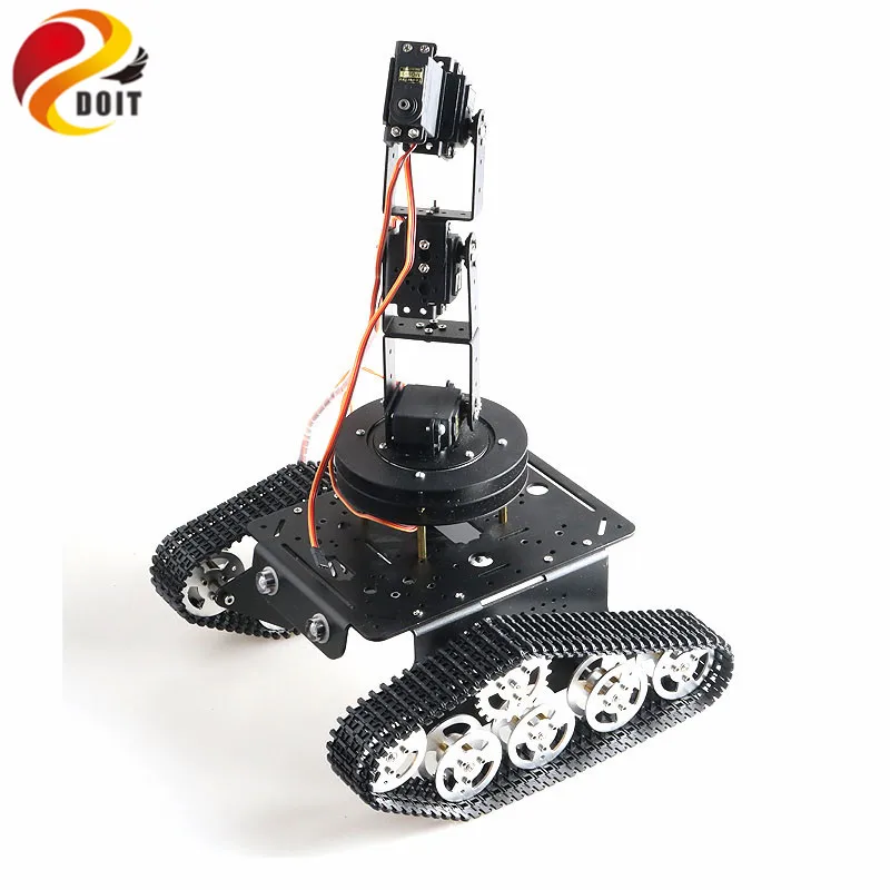 T300 RC Tank Chassis with 5 DOF Robot Arm Cloud Deck Rotating Base DIY Robot Educational Project T300 RC Tank Chassis with 5 DOF Robot Arm Cloud Deck Rotating Base DIY Robot Educational Project
