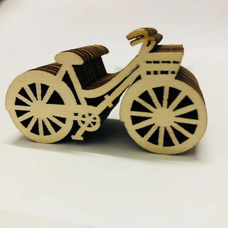 

10Pcs Creative Wooden Bicycle Bike Cutout Veneers Slices DIY Crafting Ornament For Wedding Engagement Festival Theme Party