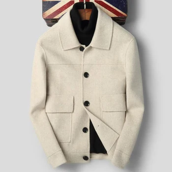 

Men's Double Side Wool Cashmere Slim Casual Blazer E1026-006