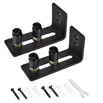

2Pcs Wall Mounted Sliding Barn Door Floor Guide with Adjustable Rollers Home Hardware Accessories